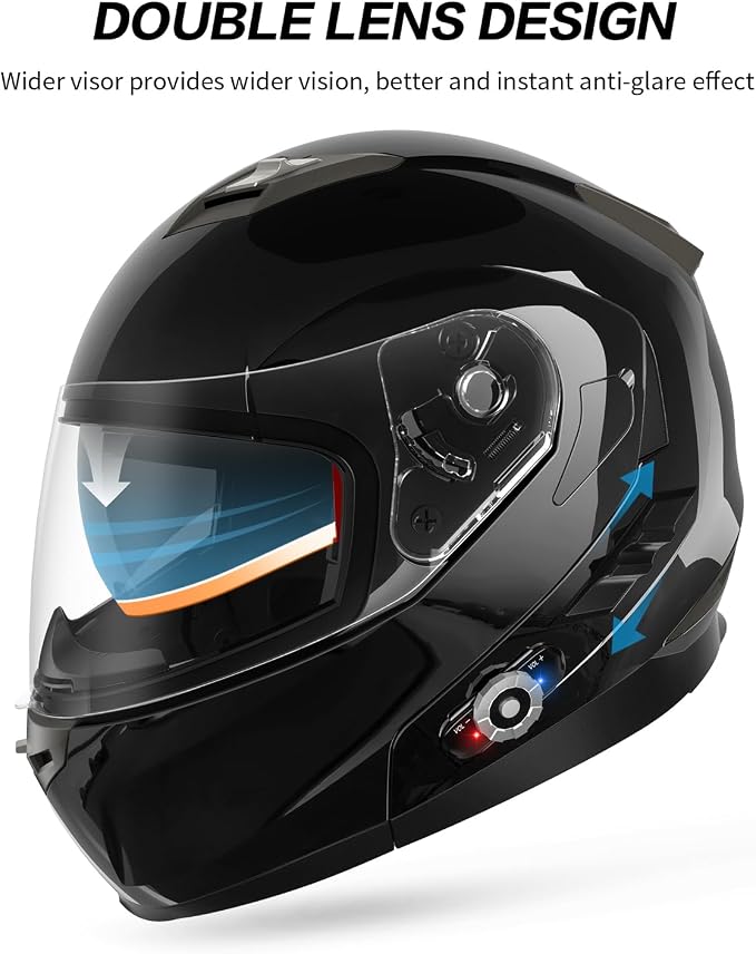 Motorcycle Helmet Bluetooth 5.0 Integrated New EPS FreedConn BM2-S Modular Flip - Image 7