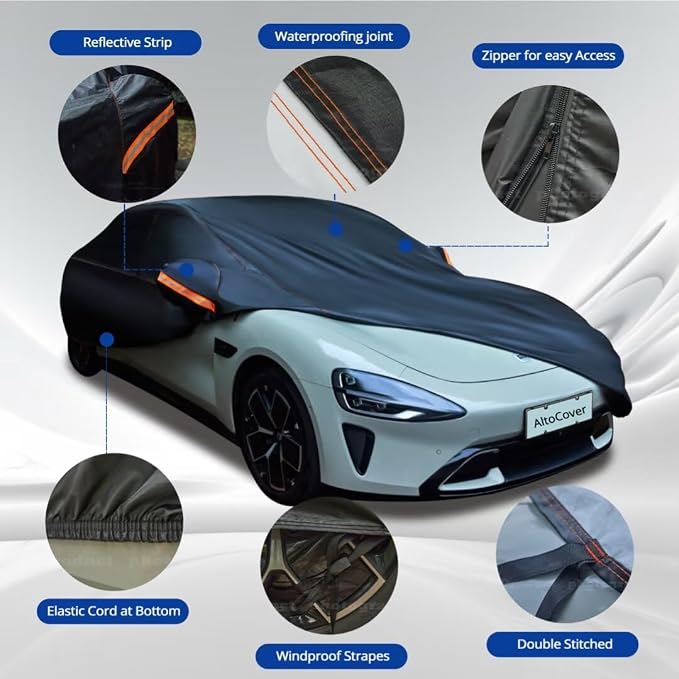 6 Layer Heavy Duty Car Cover Waterproof All Weather Protection - Image 3
