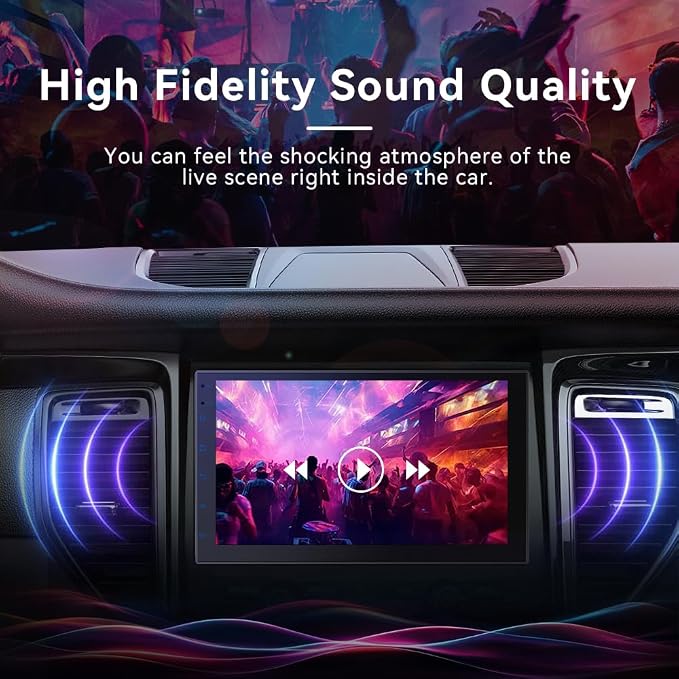 7 Inch Double Din carplay Screen, - Image 5