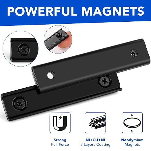 MIKEDE 12 Pack Neodymium Bar Magnets, 70LB Strong Rare Earth Mounting Magnet - Image 3