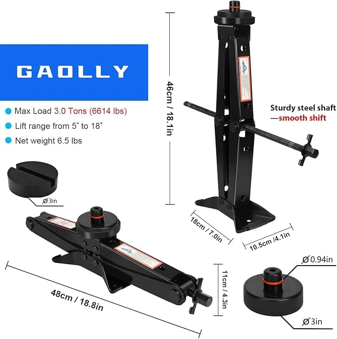 Car Jack - 3 Ton Scissor Jack for Tesla Model Y, Universal Emergency Kit - Image 3