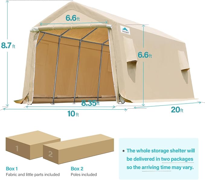 ADVANCE OUTDOOR Heavy Duty Carport 10X20 ft Outdoor Patio Portable Canopy - Image 5