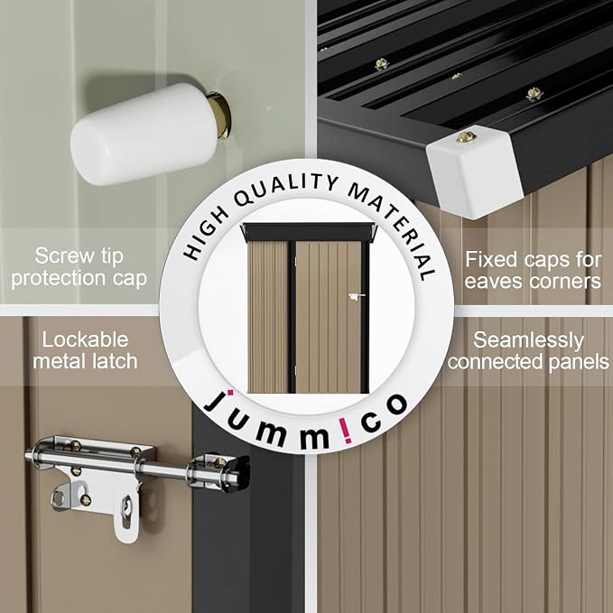 JUMMICO Metal Outdoor Storage Shed 5 x 3 FT Metal Shed - Image 4