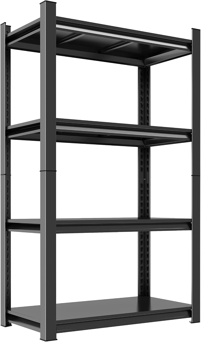63"H Garage Shelving Heavy Duty Rack, 2400 LBS Extra Large Capacity 4 Tier by ErgoNova