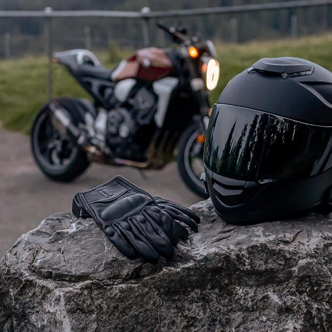 Harssidanzar Leather Motorcycle Gloves - Image 6