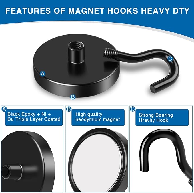 LOVIMAG Magnetic Hooks for Cruise Cabins, 150lbs Cruise Magnets for Door - Image 4
