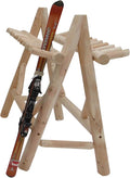 13-Place Freestanding Log Ski Rack Holder, Indoor & Outdoor Snowboard Racks by LogKayakRack