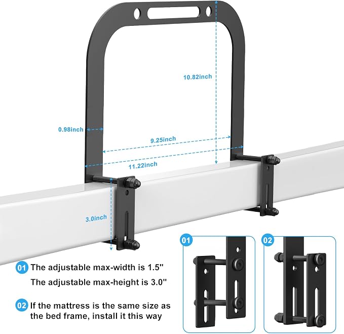 YUOROS Extra Tall Mattress Slide Stopper Holder Gripper Retainer Bar - Image 6