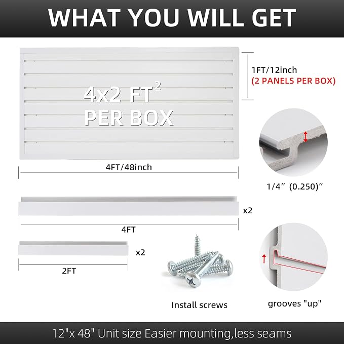 Slatwall Panel Garage Organizer, Heavy Duty Wall Mounted PVC Slat Wall Panels - Image 3
