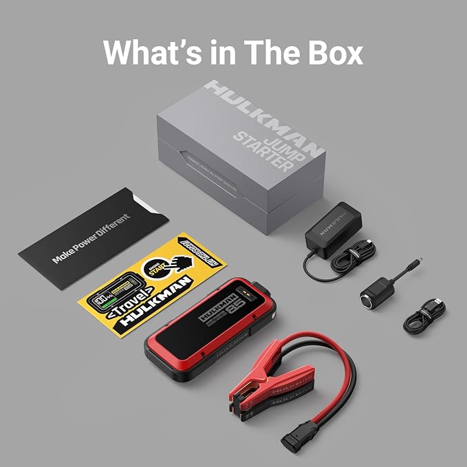 Hulkman Alpha85, Carmine Red, 2000A 74Wh Smart Jump Starter, 12V Portable Car - Image 9