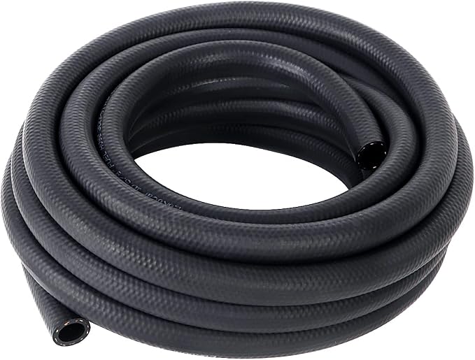 LokoCar Rubber Fuel Hose Line Push Lock 3/8" ID SAE 30R7 NBR 25ft 300PSI Black by GetToKnowEachOther