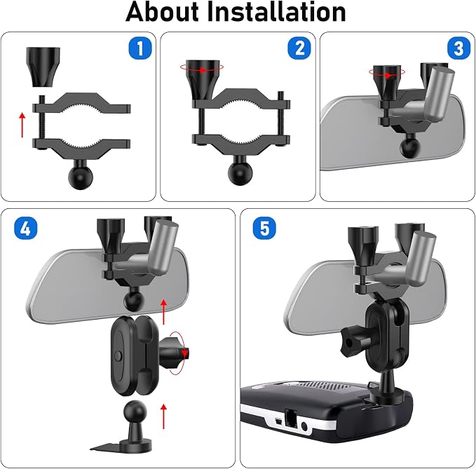 Radar Detector Mount, Rearview Mirror Stem Radar Detector Mount, - Image 4
