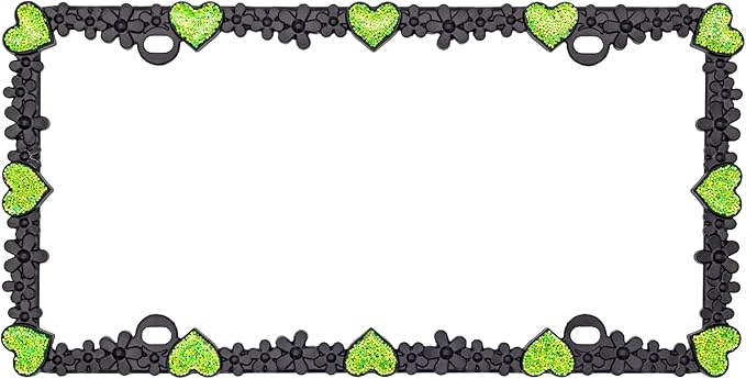 Creathome 3D Shining Daisy Heart License Plate Frame from Pure Zinc Alloy Metal - Image 3