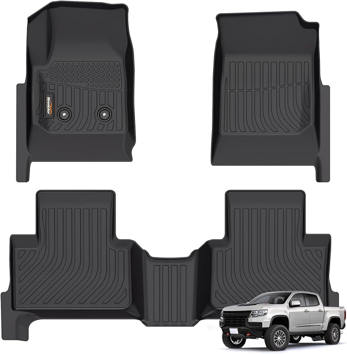 Binmotor-Floor Mats for 2015-2022 Chevy Colorado Crew Cab/GMC Canyon, TPE All by VisittheBinmotor