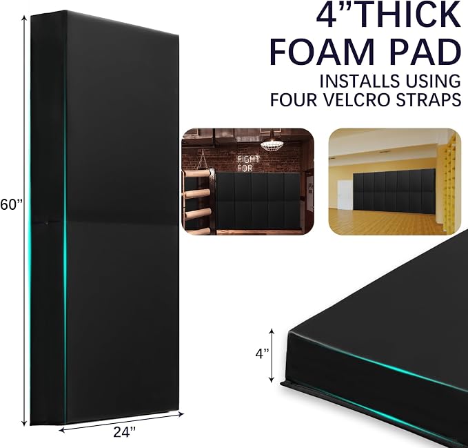 PROGOAL 60"/72" High Gym Wall Padding 2"/4" Thick Foam Basketball Court Wall - Image 5