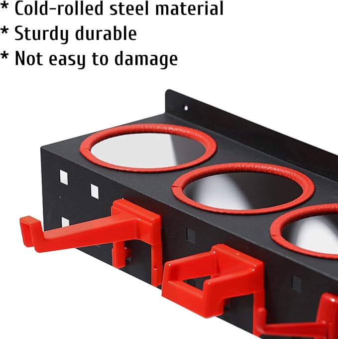 Spray Bottle Holder Wall Mount, Storage Rack 5 Holes, 7Hooks Organizer Abrasive - Image 4