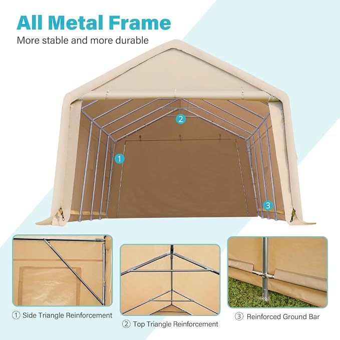 ADVANCE OUTDOOR 13x20 ft Garage Tent Carports - Image 3