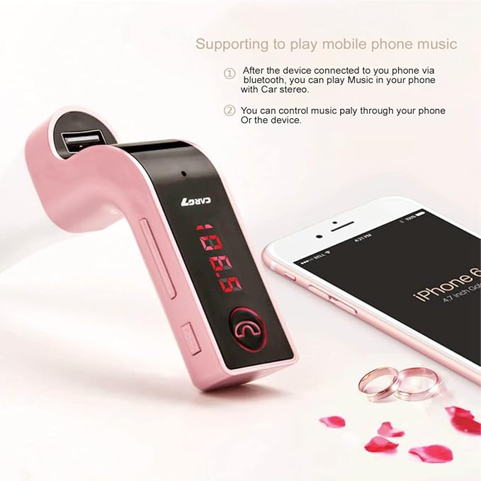 Bluetooth FM Transmitter for car, TIANSHILI handsfree Bluetooth Receiver Car Kit - Image 4