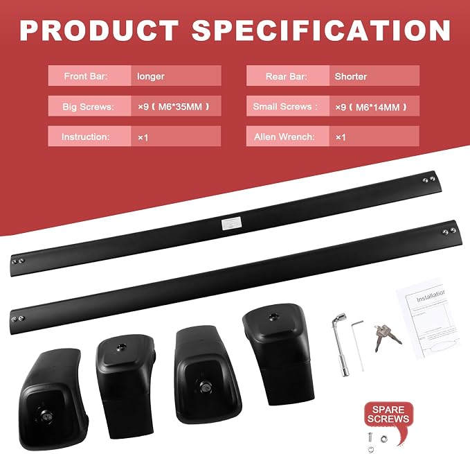 KINGGERI Lockable 330lbs Roof Rack Cross Bars Compatible - Image 7