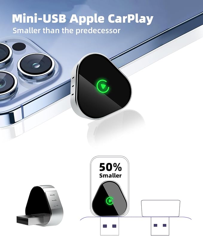 Wireless CarPlay Adapter for iPhone, Mini USB Design Apple CarPlay Adapter - Image 2