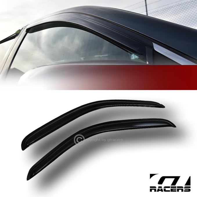 Dark Smoke Tint Window Visors Front Rear Deflector Sun/Rain/Wind Guards Shade - Image 2