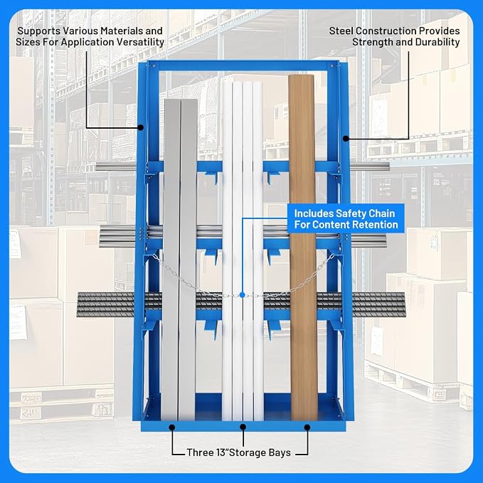 Yeeoy Steel Vertical Bar Rack, Lumber Storage Rack - Image 4