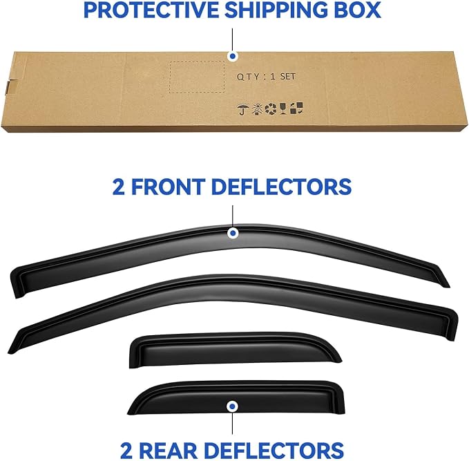 Window Visors Rain Guards for 2004-2014 Ford F150 SuperCab, Out-Channel Window - Image 6