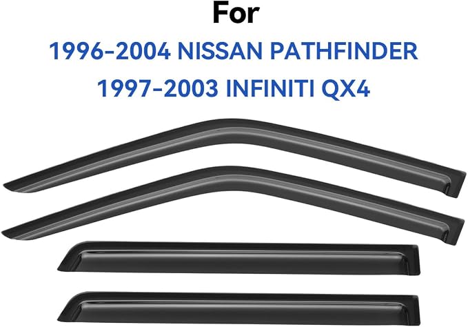 Window Visors Rain Guards for 1996-2004 Nissan Pathfinder, Out-Channel Window - Image 2