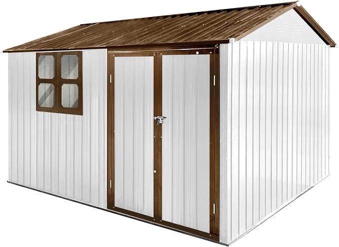 8x10 FT Outdoor Storage Shed, Metal Garden Shed - Image 7