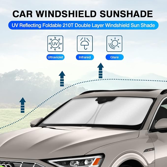 KUST Windshield Sun Shade for Audi Q8 E-Tron Accessories 2019-2024 2025 E Tron - Image 2