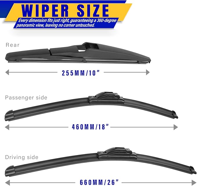 3 wipers Replacement for 2020-2022 2023 Toyota highlander, Windshield Wiper - Image 2