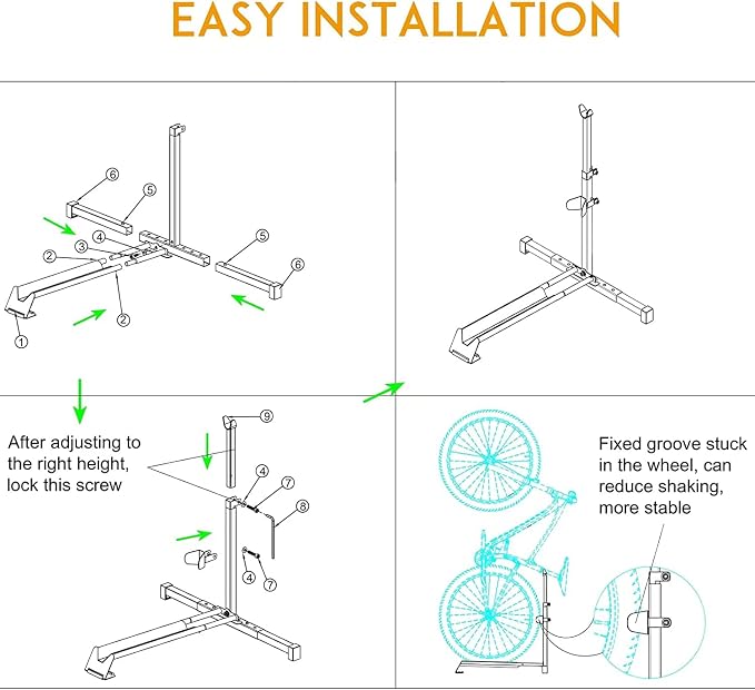Vertical Bike Stand Floor Bicycle Rack Adjustable Upright Design, Space Saving - Image 4