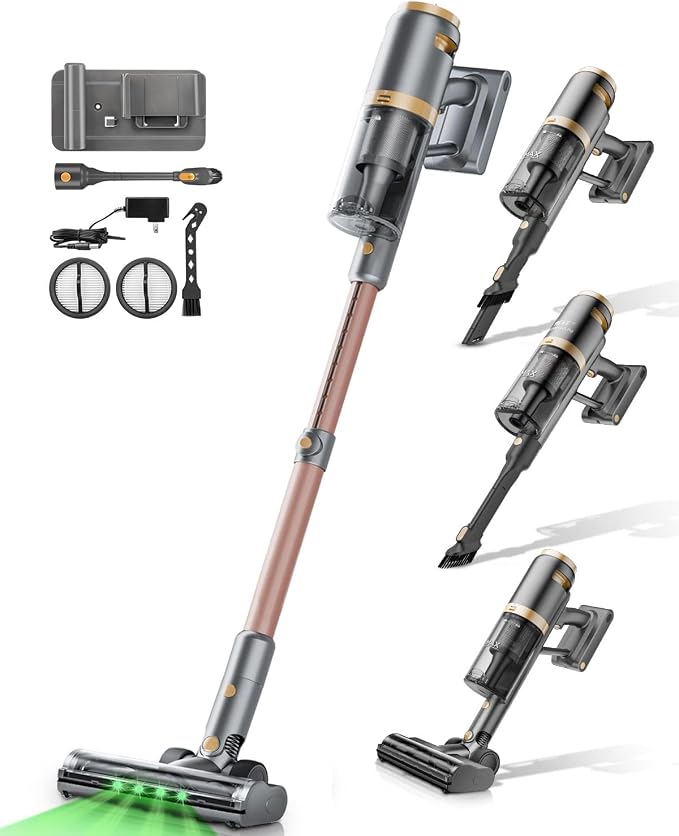 E.LUO Cordless Vacuum Cleaner 350W/≥24KPA Powerful Stick Vacuum by ELUO