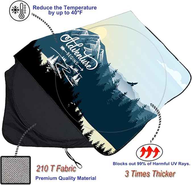 Gven Windshield Shade, Car Sun Shade - Image 4