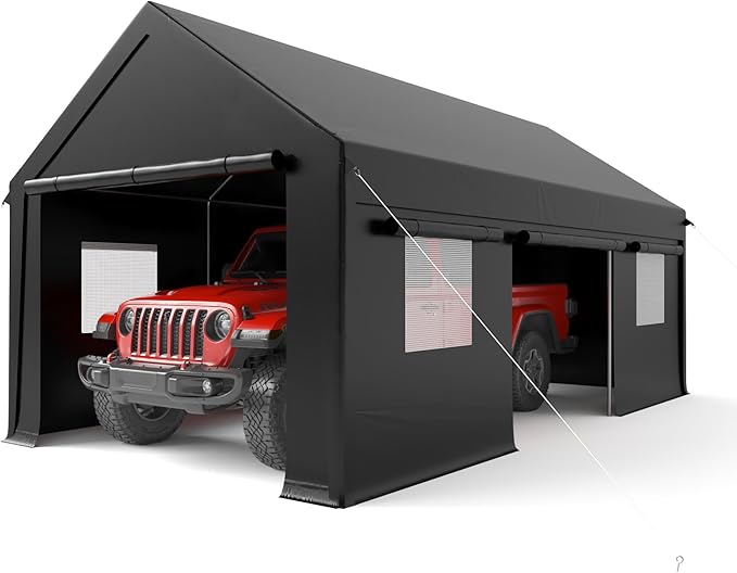 Carport, 12x20 FT Heavy Duty Carport, Portable Garage - Image 5