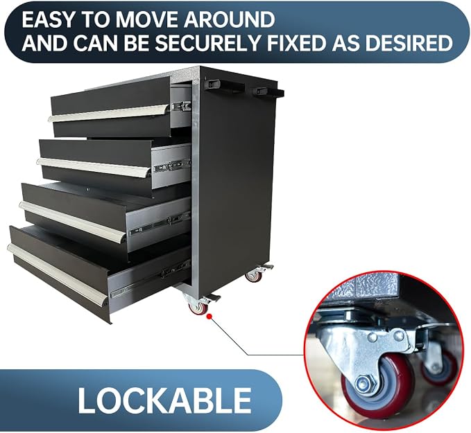 JZD Heavy Duty Metal Garage Shop Tool Storage Cabinet Set System - Image 6