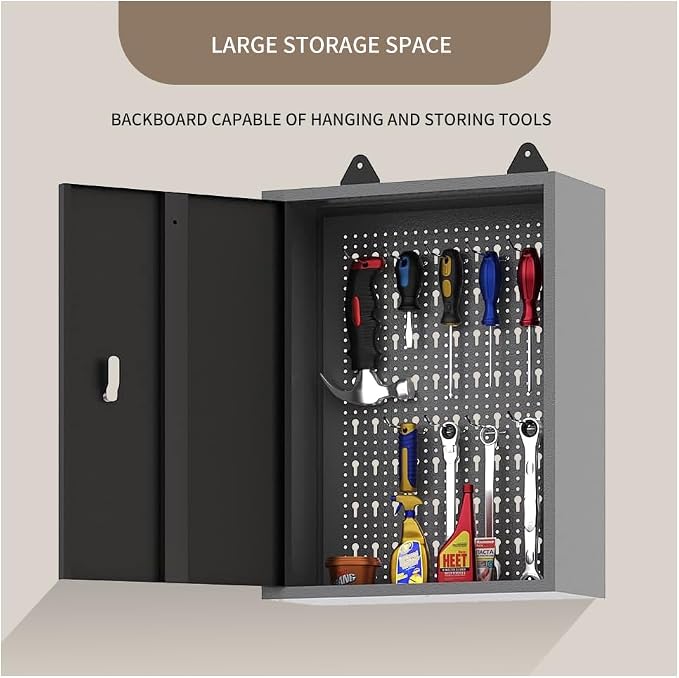 JZD Steel Wall Mount Storage Garage Cabinet, Metal Hanging Tool Cabinets - Image 5