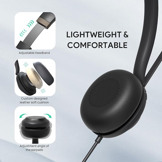 Yealink UH37 USB Headset with Mic, Wired Headset with Noise Cancelling - Image 3