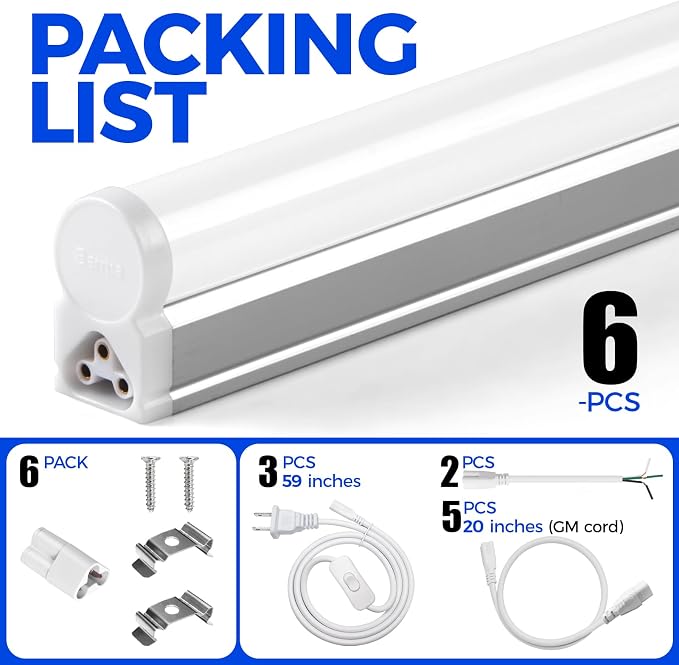 Barrina T5 LED Shop Light 2FT, Utility Shop Lights, Ceiling and Under Cabinet - Image 8