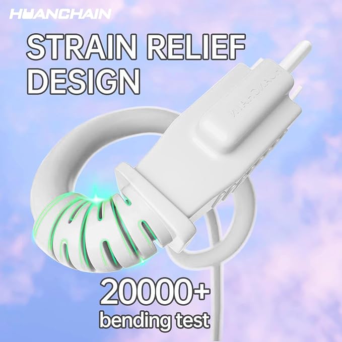 HUANCHAIN Indoor Outdoor White Extension Cord 8 ft Waterproof, 16/3 Gauge - Image 5