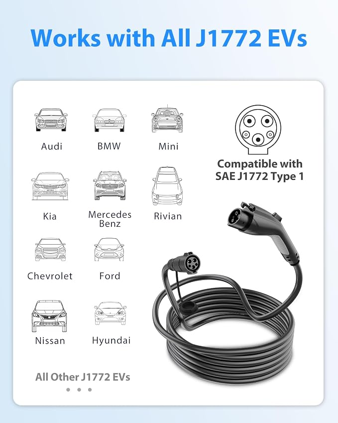 EV Charger Extension Cable, 21ft 50Amp J1772 Extension Cable Compatible - Image 2