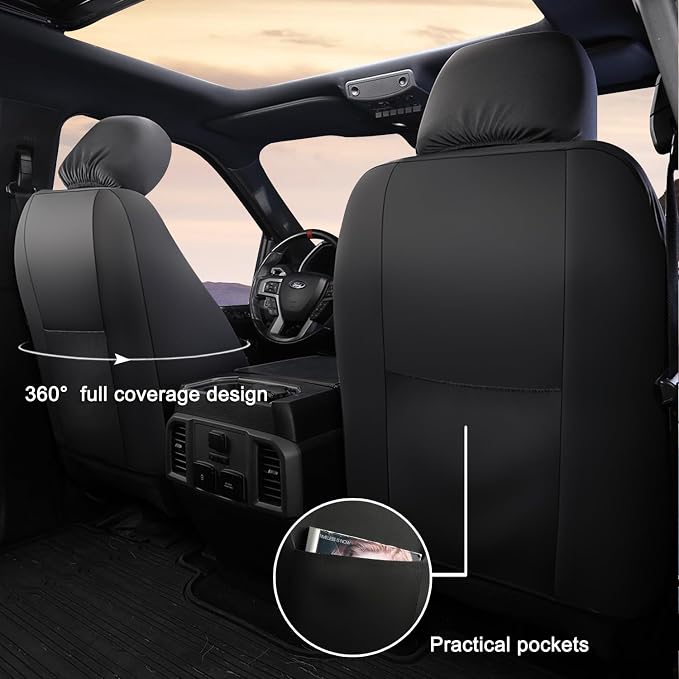 GIANT PANDA 2 Pcs Front 3D Air Mesh Car Seat Cover Custom Fit Ford F150 F250 - Image 3