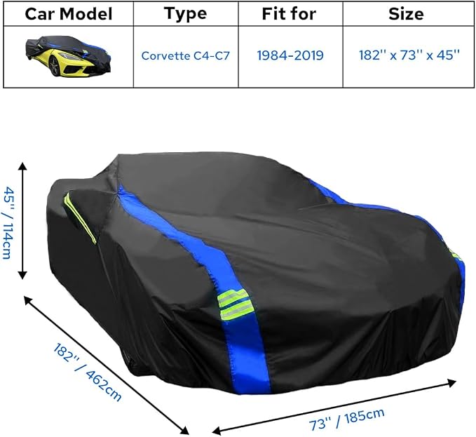 Avecrew for Chevrolet Corvette C4/C5/C6/C7 Car Cover Waterproof All Weather for - Image 2
