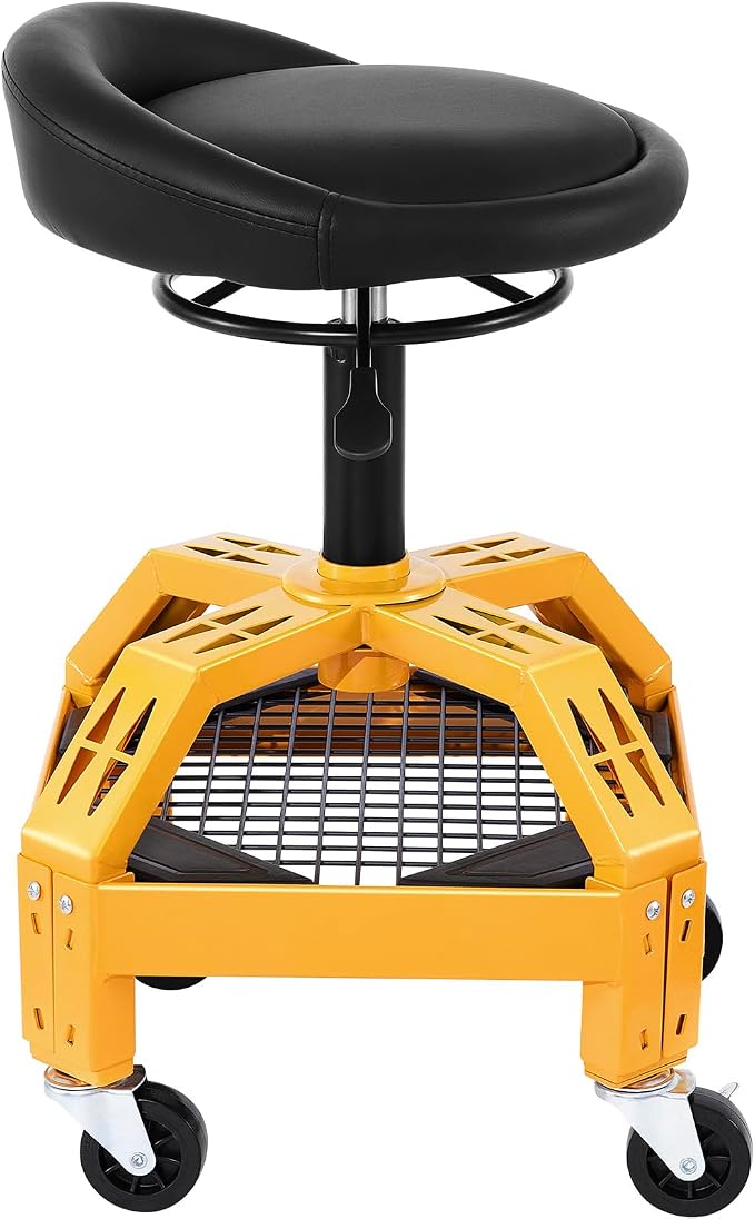 VEVOR Rolling Garage Stool, 300LBS Capacity, Adjustable Height from 24 in to - Image 9
