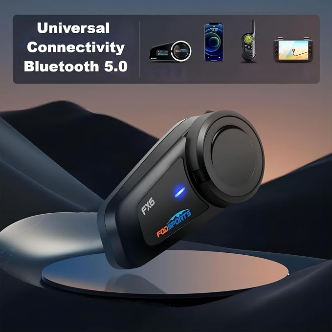 Fodsports FX6 Motorcycle Bluetooth Headset, 6 Riders Group Motorbike Bluetooth - Image 6