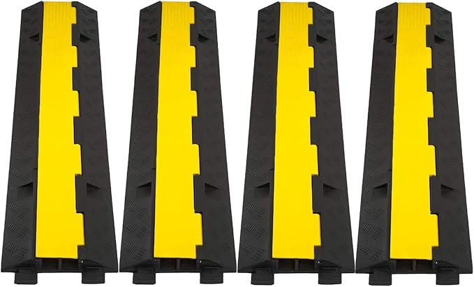 CXRCY Cable Ramp 4 Pack 2 Channel 11000lbs axle Capacity Floor Cable Cord by CXRCY