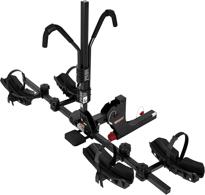 WEIZE 2 E Bike Rack Hitch Mounted, Wobble Free Smart Tilting Folding 2 Bicycle by WEIZE