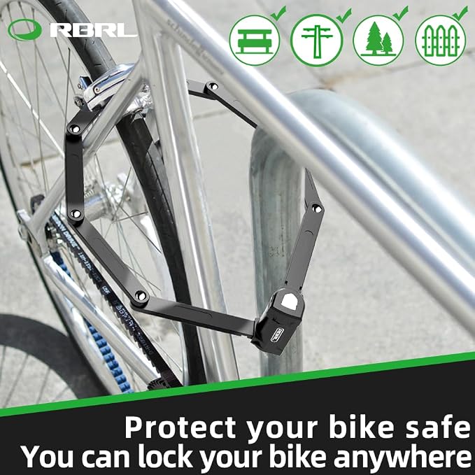 RBRL Folding Bike Lock, 3.6ft Heavy Duty Anti Theft, Hardened Steel 8mm Chain - Image 6