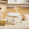 Low Rolling Stool with Wheels, Mini Rolling Garage Stool with Back Support by Sejone