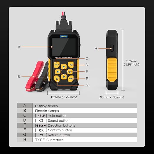 Automotive Battery Load Tester 12V/24V 100-2400 CCA Car Battery Analyzer - Image 9